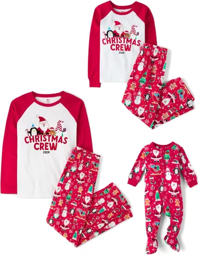 Miniatura 22 de The Children's Place - Pijama familiar de una pieza a juego para niños y bebés, pijamas de esqueleto de Halloween, forro polar