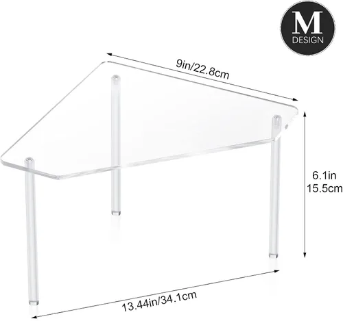Miniatura 3 de Jetec Organizador esquinero de baño de 2 niveles, estante de encimera, organizador de mesa de baño acrílico, bandeja de tocador, fregadero apilable