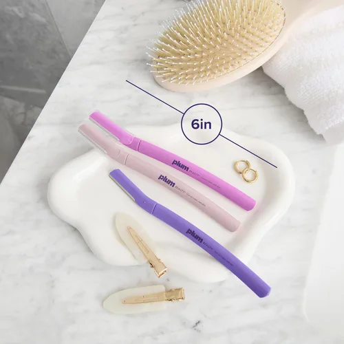 Miniatura 4 de Maquinilla de afeitar facial Plum Beauty para mujer, maquinilla de afeitar de cejas y moldeador de cejas