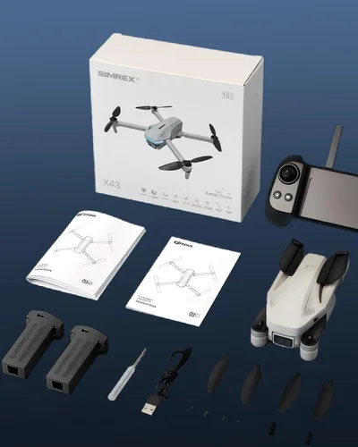 Miniatura 9 de SIMREX Dron GPS con cámara para adultos 4K, sin escobillas para principiantes, WiFi FPV plegable 5G, retorno automático, flujo óptico y retención