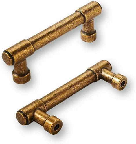 Miniatura 164 de khtumeware - Juego de 2 tiradores grandes para gabinete, diámetro 1-3/4 pulgadas, zinc resistente, para cajones, puertas y tocadores, color latón