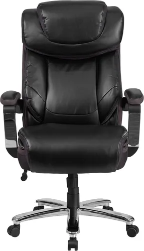 Miniatura 12 de Flash Furniture Hercules Series Silla de oficina giratoria LeatherSoft con respaldo alto, silla ejecutiva ergonómica con reposacabezas y altura Negro