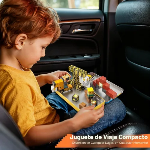 Miniatura 3 de Aywewii Bloques magnéticos de viaje, 45 piezas, juguetes de viaje para niños de 3 a 5 años, cubos de construcción magnéticos, juego de aprendizaje