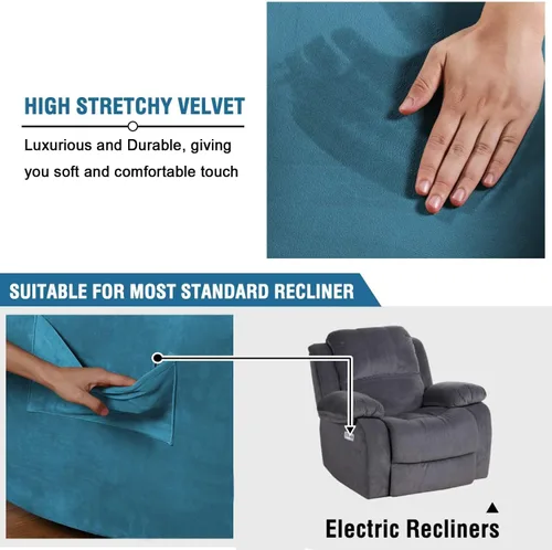 Miniatura 3 de H.VERSAILTEX 1 Pieza Funda para Sillón Reclinable de Terciopelo Fundas Deslizantes para Sillón Reclinable Fundas Deslizantes para Sillón Reclinable