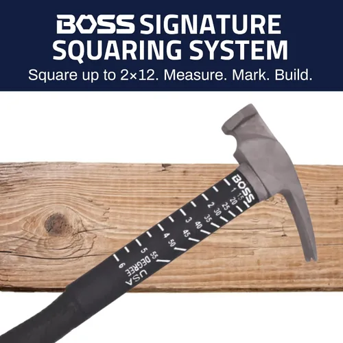 Miniatura 2 de Boss Hammer Martillo de Titanio Ti64 de Grado de Construcción de 12 oz con Mango de Fibra de Vidrio Tough-Fiber que Absorbe Impactos - Agarre