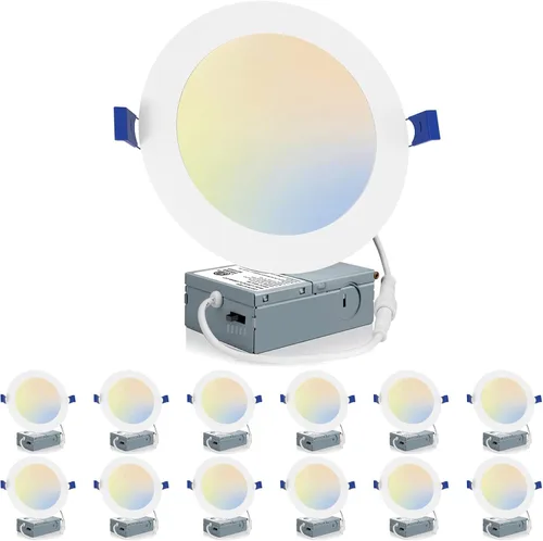 Miniatura 9 de Meconard Paquete de 12 unidades de luz LED empotrada de 4 pulgadas para techo con caja de conexión, 2700K/3000K/3500K/4000K/5000K seleccionables