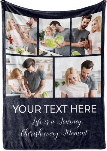Miniatura 13 de Envío al día siguiente, manta personalizada con foto y texto - impresa en EE. UU., manta de foto personalizada con texto (forro polar 50x60)