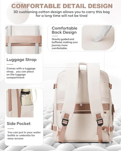 Miniatura 6 de coowoz Mochila grande de viaje para mujeres y hombres, mochila de transporte, mochila para senderismo impermeable para deportes al aire libre