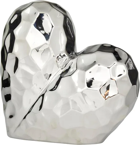Miniatura 8 de Deco 79 Escultura decorativa de corazón de cerámica de porcelana, diseño de origami en ángulo dimensional, estatua de decoración del hogar, figura