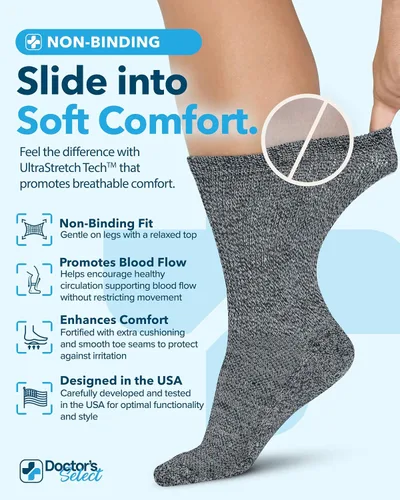 Miniatura 2 de Doctor's Select Men's Diabetic Socks for Men Size 13-15 - 4 Pairs