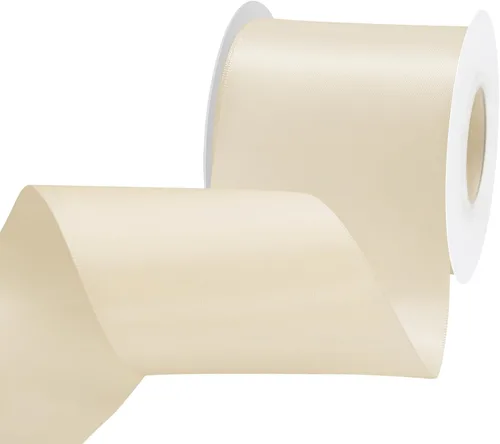 Miniatura 273 de Cinta de satén blanca antigua de doble cara de 1-1/2 pulgadas x 50 yardas, cinta de poliéster para envolver regalos, día de San Valentín, bodas