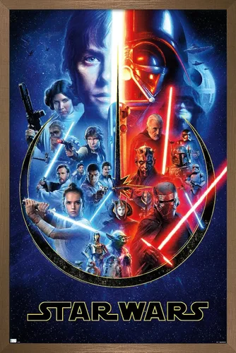 Miniatura 15 de Trends International Star Wars - Póster de pared Skywalker Saga, 14.725 x 22.375 pulgadas, versión enmarcada de madera de granero