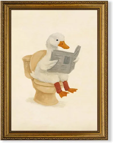 Miniatura 28 de SYWENNOI Arte de Pared en Lienzo Enmarcado en Blanco y Negro para Baño, Divertido Gato Negro Sentado en el Inodoro Leyendo Periódico Decoración