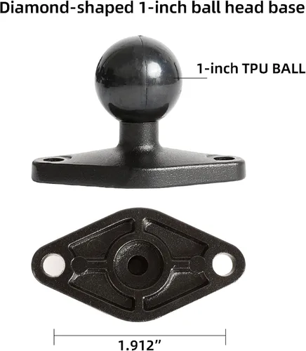 Miniatura 5 de xik Soporte de montaje para cámara: base rómbica de bola de 1 pulgada, rosca de 1/4 "-20 - Compatible con cámara de seguridad Logitech, DSLR, CCTV