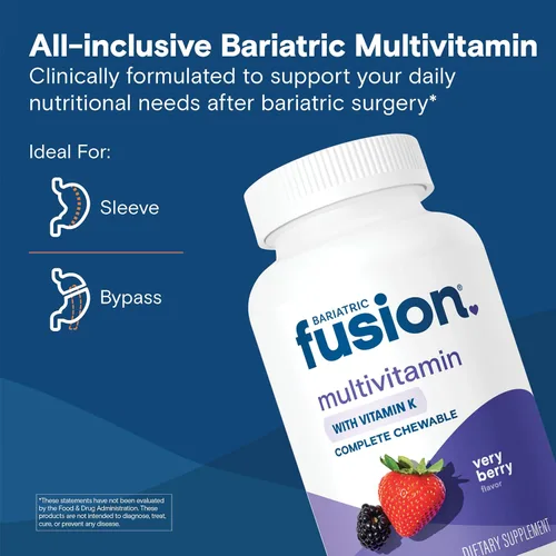 Miniatura 2 de Bariatric Fusion Multivitamínico bariátrico masticable con hierro y vitamina K para pacientes de cirugía bariátrica, incluyendo bypass gástrico