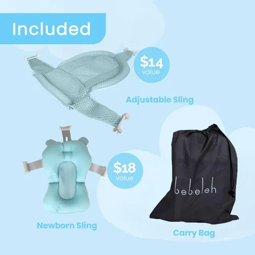 Miniatura 3 de BEBELEH™ Bañera plegable para bebé – Bañera + Cabestrillo para bañera de bebé + Cabestrillo para recién nacido – Bañera para bebé de recién nacido a