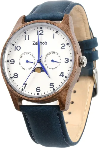 Miniatura 12 de Zeitholz Relojes de madera para hombre, reloj de madera, regalos, reloj analógico, nueva colección Klitten 1.654 in con movimiento de cuarzo japonés.