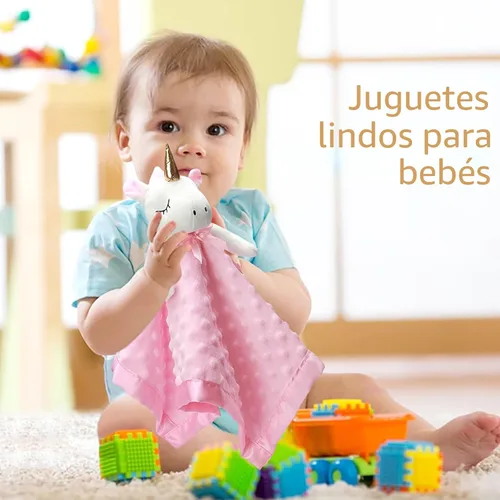 Miniatura 4 de Pro Goleem Unicorn Loveys - Manta de seguridad rosa de felpa suave para niñas, juguete de peluche para bebés, regalos para recién nacidos, bebés