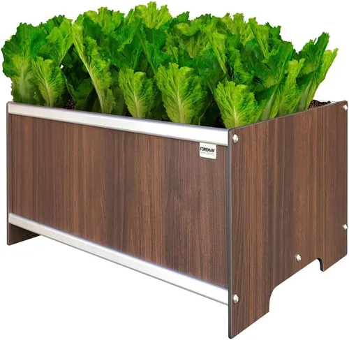 Miniatura 18 de Foreman Cama de jardín elevada (36 x 12 x 14 pulgadas) resistente a la intemperie, maceta para exteriores con drenaje para camas de verduras