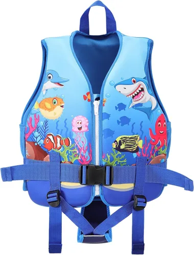 Miniatura 8 de Chaleco de natación para niños, chaleco de natación para niños pequeños, flotadores de 20 a 60 libras con correa de seguridad ajustable, S-XL