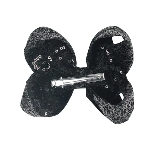 Miniatura 2 de 2 horquillas encantadoras de 5 pulgadas con lazo de hada: pinza de lentejuelas multicolor para niños y adolescentes (negro)