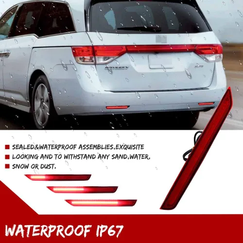 Miniatura 5 de Compatible con 2011 2012 2013 2014 2015 2016 2017 Honda Odyssey Reflector de Parachoques Trasero Antiniebla LED Señal de Giro Secuencial Luces