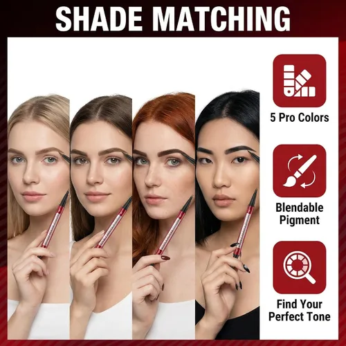 Miniatura 2 de Bolígrafo de cejas de doble cabeza, trazos ultraprecisos similares al cabello, maquillaje de larga duración, puntas de precisión de 0.001 in