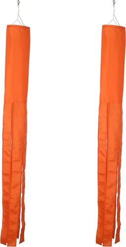 Paquete de 2 calcetines de viento con diseño de bandera naranja para patio y jardín, 60 pulgadas Manga de viento naranja