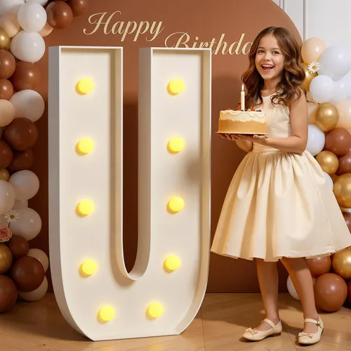 Miniatura 29 de Números de marquesina de 4 pies de alto, 4 pies de alto, números grandes iluminados 0 para 30, 40, 50, 60, decoración de fiesta de cumpleaños