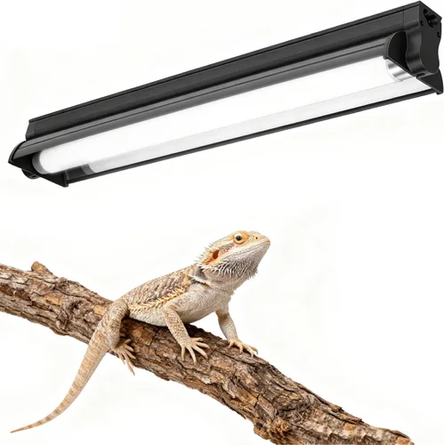 Hypool T8 Strip UVB UVA - Lámpara de iluminación para reptiles con bombilla fluorescente UVB 10.0 de 18 pulgadas, 15 W, 10 % UVB, luz para hábitat