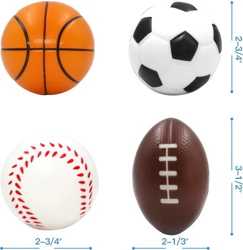 Miniatura 2 de Novelty Place Pelotas antiestrés exprimibles, béisbol, baloncesto, fútbol, fútbol para aliviar la tensión, accesorios de relajación, juguetes