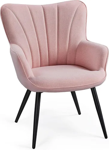 Miniatura 22 de Yaheetech Sillón de piel sintética, silla moderna con patas de metal, cómoda silla tapizada para sala de estar, dormitorio, tocador, marrón, 2 piezas