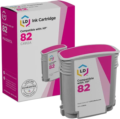 LD Productos remanufacturados Reemplazo para HP 82 Tinta Magenta C4912A Cartucho para uso con Designjet 500 500ps 500Plus 800 800ps 815 815mfp 820