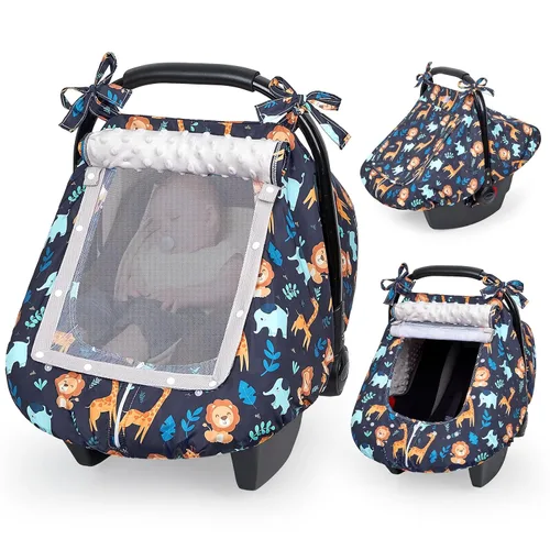 Miniatura 10 de FIOBEE Funda de asiento de automóvil para bebé, fundas de asiento de automóvil para bebés, toldo de asiento de automóvil infantil con ventana