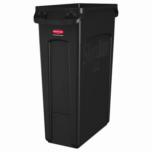 Miniatura 8 de Rubbermaid Commercial Products Slim Jim - Bote de basura con canales de ventilación, 23 galones, azul, para cocina, oficina, espacio de trabajo