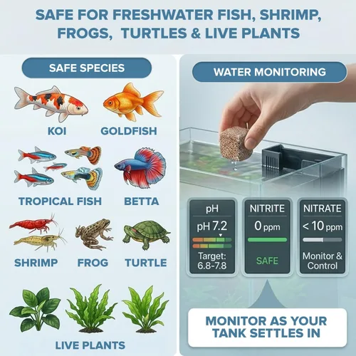 Miniatura 5 de EcoBio-Block Roca volcánica natural para claridad y equilibrio en el agua del acuario, alternativa de bajo mantenimiento a los aditivos semanales