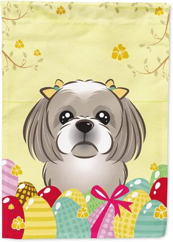 Miniatura 107 de Caroline's Treasures BB1920CHF - Bandera de caza de huevos de Pascua con diseño de bulldog francés, para casa, gran porche, para colgar en la pared
