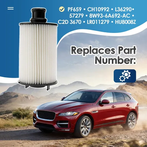Miniatura 6 de iFJF PF659 Filtro de aceite de reemplazo para Jaguar V6 3.0L F-Type 2014-2020 XJ 2013-2019 Land Rover LR4 2010-2013 V8 5.0L Reemplaza CH10992 L36290