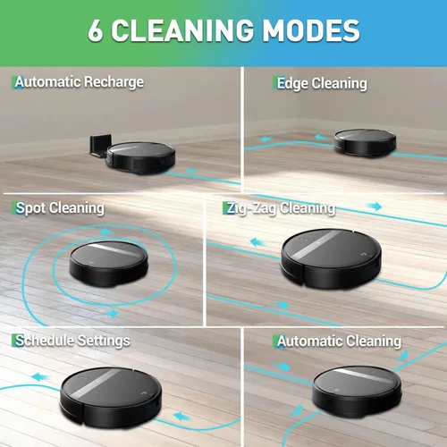 Miniatura 4 de Kilgone Robot aspiradora y trapeador combinado para pelo de mascotas y hogares, control de aplicación/voz, succión sin enredos y evita 3D Negro ónix