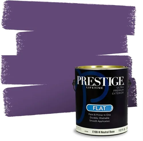 Miniatura 90 de PRESTIGE Pinturas de pintura interior e imprimación en uno, 1 galón, plano, combinación comparable de Sherwin Williams* Kimono Violet*