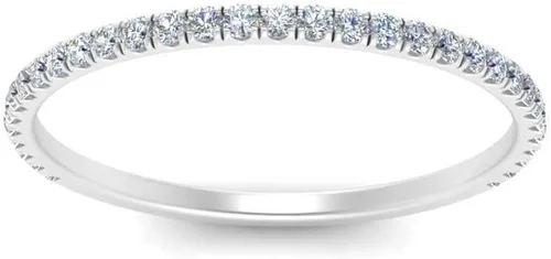 Miniatura 2 de White Diamond Band in WhiteYellowRose Gold Eternity Wedding Ring, Crown Diamond Ring, Unique Wedding Band, Minimalist Bridal Matching Band