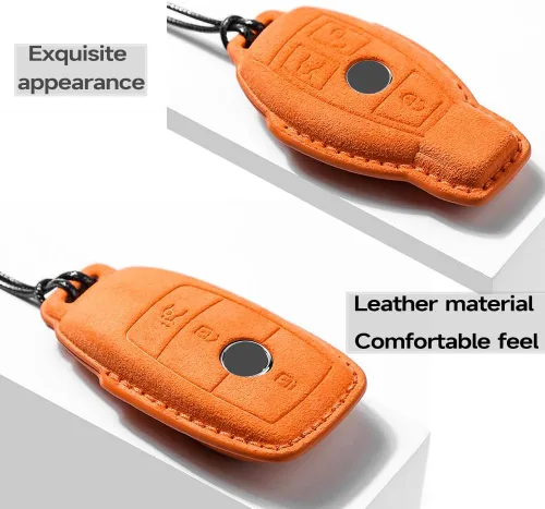 Miniatura 4 de para Mercedes-Benz Funda para llavero, Funda para llavero Mercedes C E M S CLS CLK GLK GLC G AMG Accesorios para llavero de cuero Funda protectora