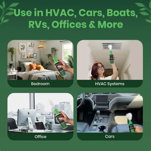Miniatura 6 de Desodorizador de aire y nebulizador de tratamiento de moho HVAC, paquete de 3 con 3 almohadillas aromáticas de junta tórica Ambientador