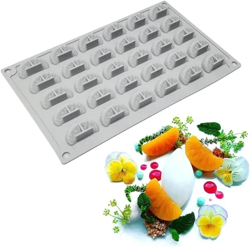 mostsom Molde de silicona 3D para rebanadas de mandarina, segmentos naranjas, pasta de goma de fondant, molde para glaseado para decoración de
