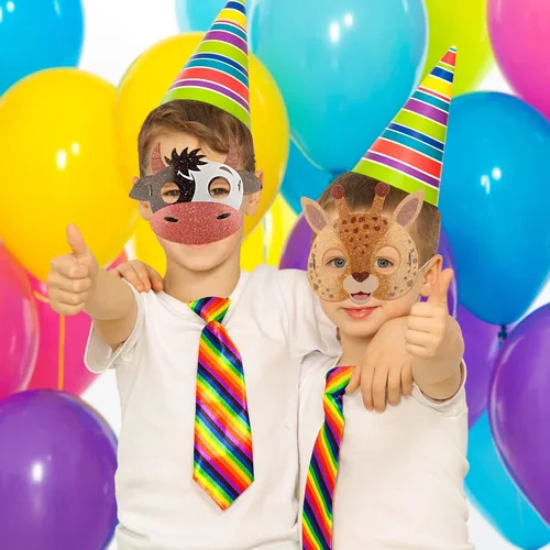 Miniatura 4 de 48 máscaras de animales salvajes de la selva para niños, temática de animales, recuerdos de fiesta de cumpleaños, disfraces, suministros de fiesta
