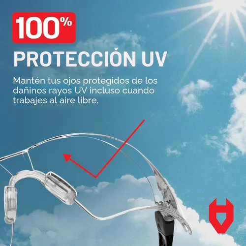 Miniatura 8 de NoCry Gafas de Tiro Transparentes para Hombres con Lentes Envolventes Antivaho y Resistentes a los Arañazos — Anteojos de Seguridad ANSI Z87