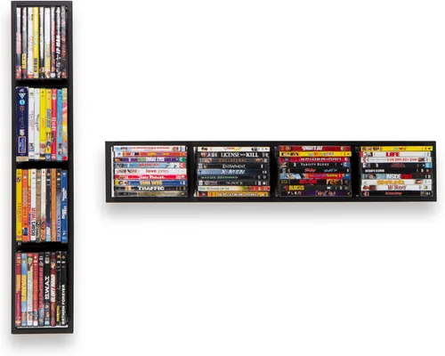 Miniatura 8 de You Have Space Estante de almacenamiento de CD y DVD para pared, estante de almacenamiento de medios de almacenamiento de 34 pulgadas y organizador