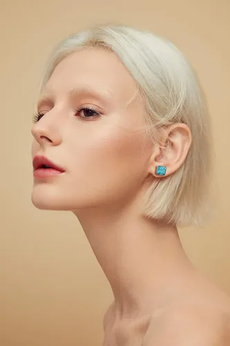 Miniatura 3 de Lauren-Spencer Aretes cuadrados de piedra preciosa para mujer, delicados aretes de piedra pulida de malaquita y sodalita, hipoalergénicos, aretes