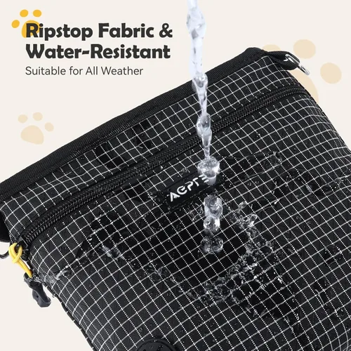 Miniatura 6 de AGPTEK Bolsa magnética para pasear perros con bolsa de aperitivos extraíble y dividida, paquete de cintura resistente al agua con dispensador