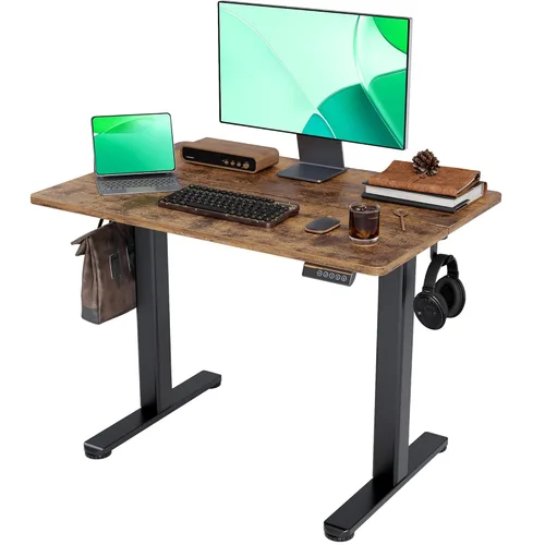 Miniatura 31 de Claiks Escritorio Eléctrico de Pie, Escritorio Ajustable de Altura para Pararse, Escritorio de Oficina en Casa de 48x24 Pulgadas con Tablero